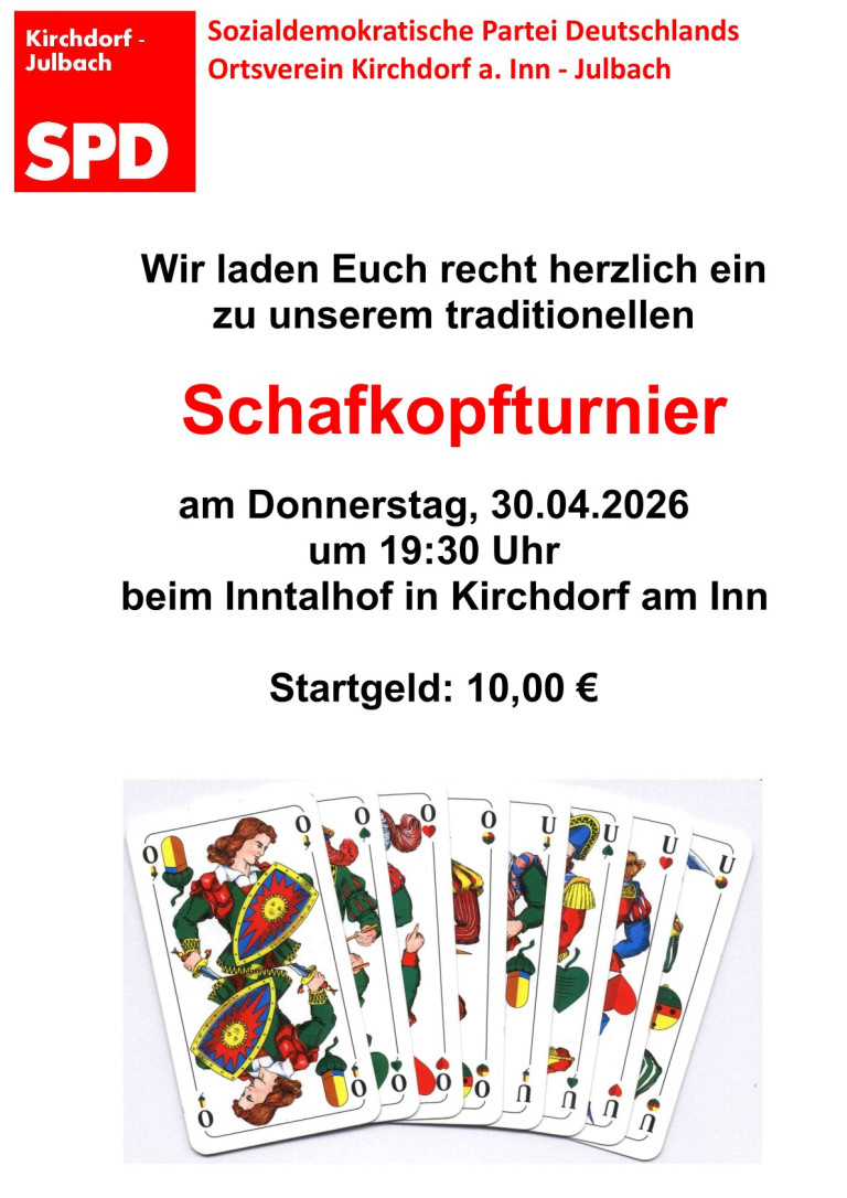 Schafkopfturnier SPD Ortsverein in Kirchdorf a. Inn