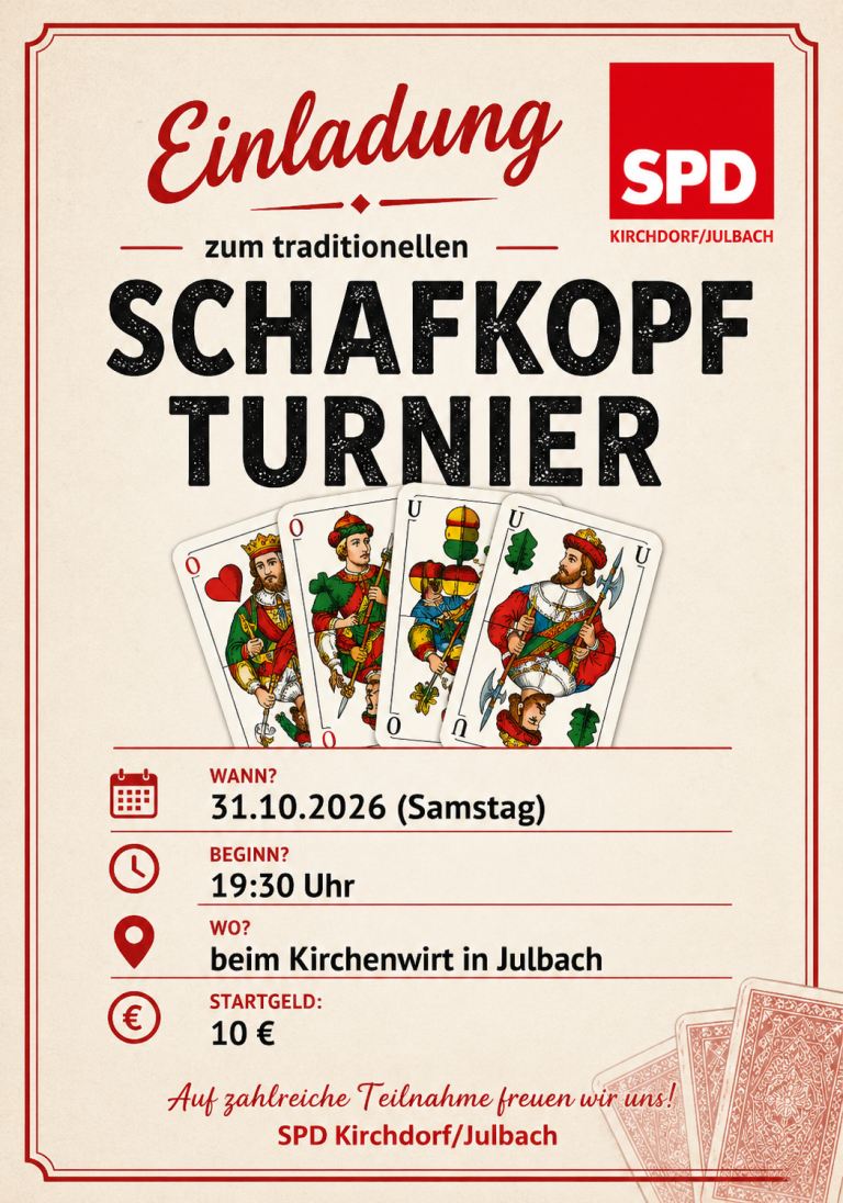 Schafkopfturnier SPD Ortsverein in Julbach